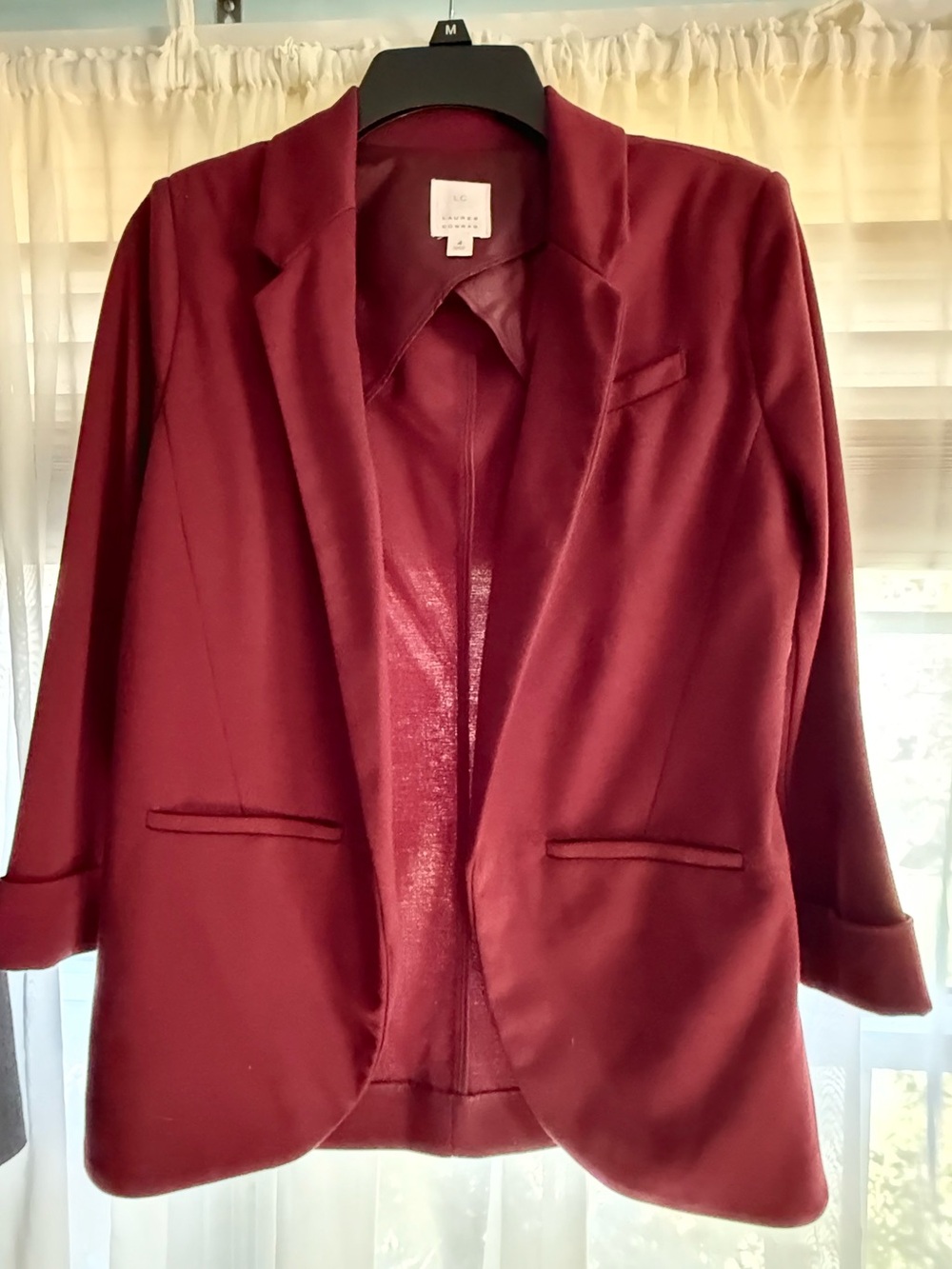 LC Lauren Conrad Deep Burgundy Tailored Blazer